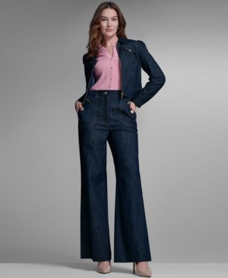 Draft Womens Denim Zip Trucker Jacket Denim Sailor Pants