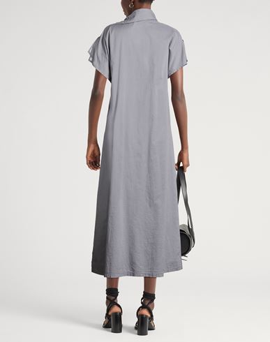 Woman Midi dress Grey Size 2 Cotton