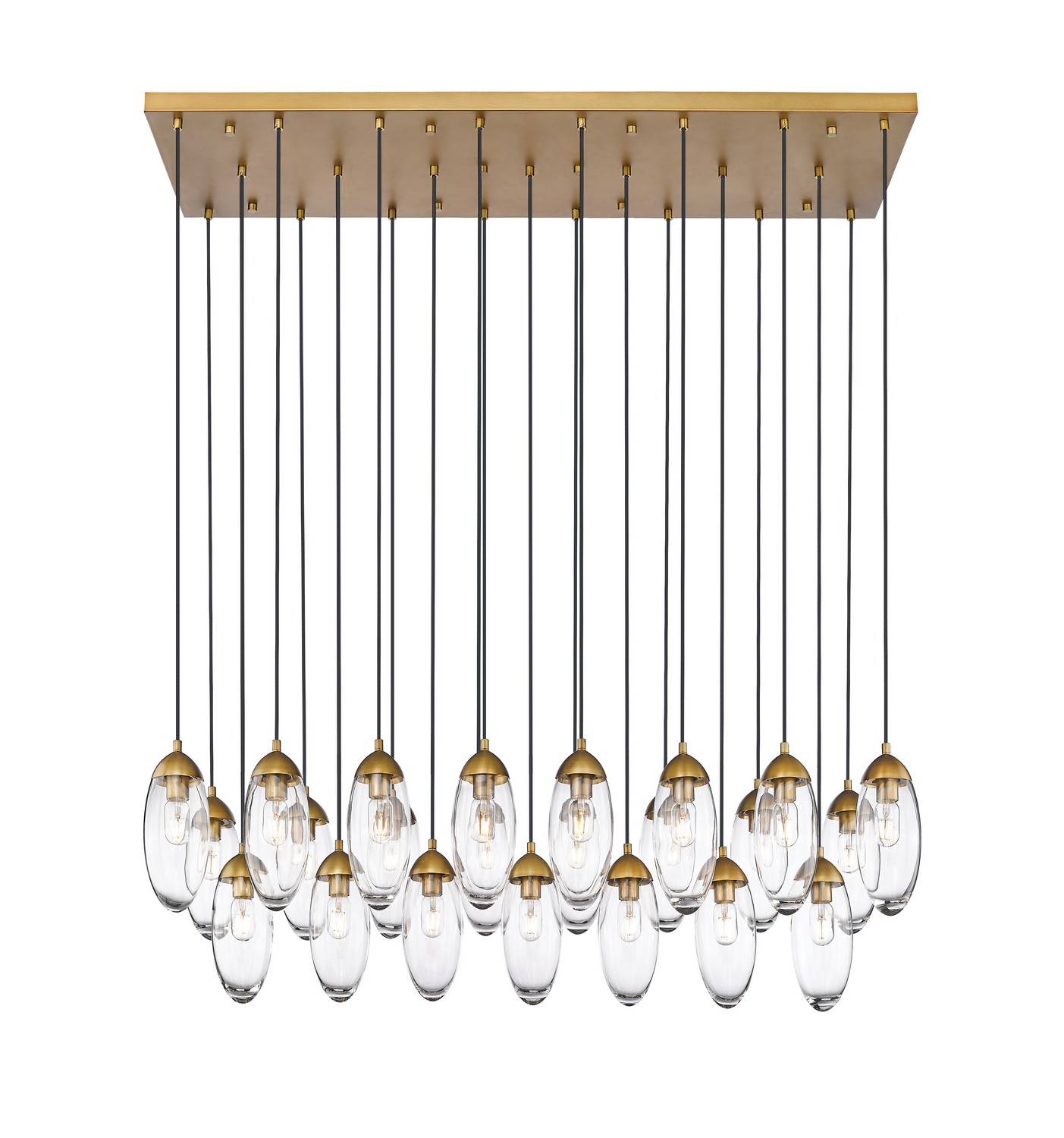 Rubbed Brass Linear Chandelier from the Arden Collection
