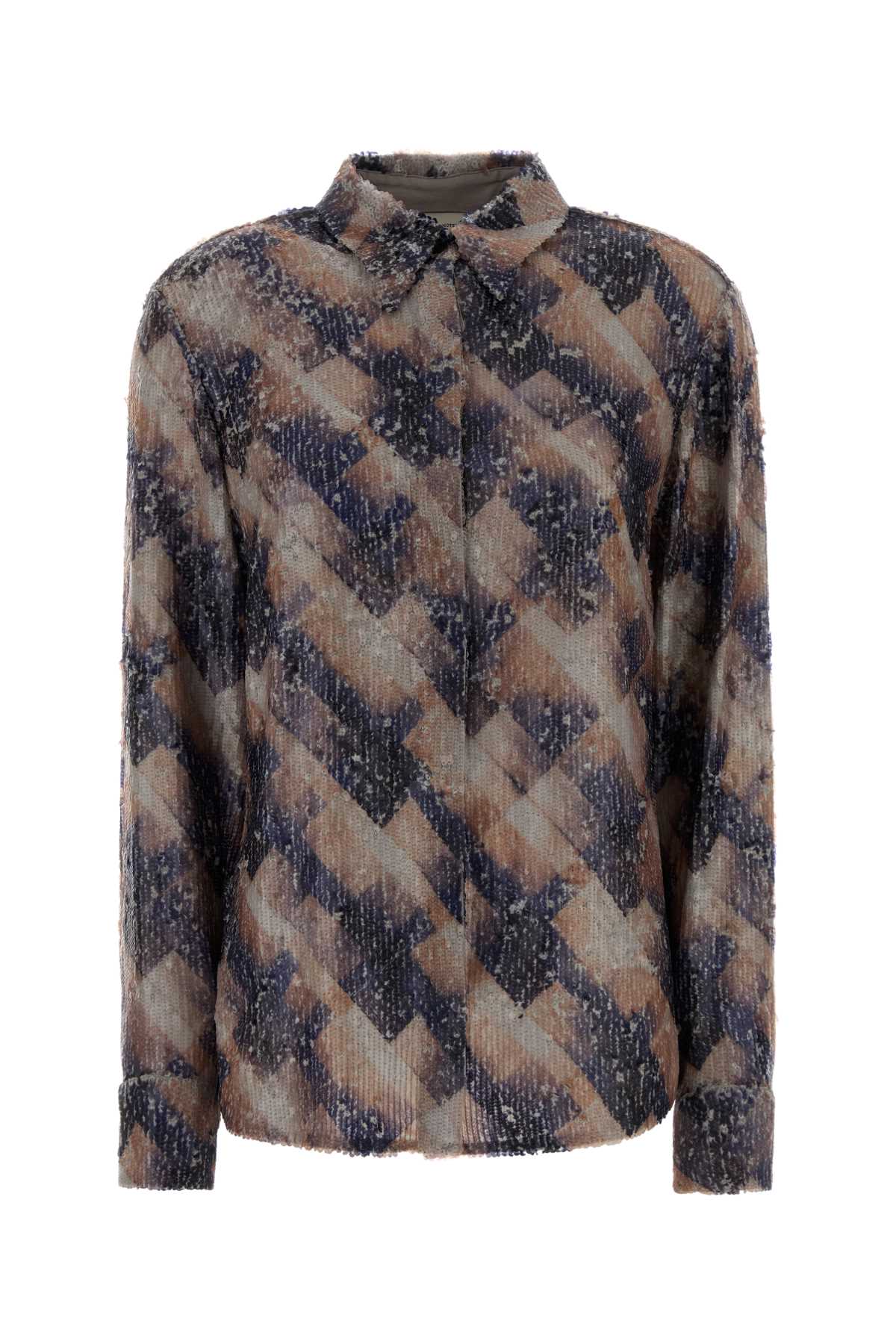Argyle Viscose Shirt — Purple