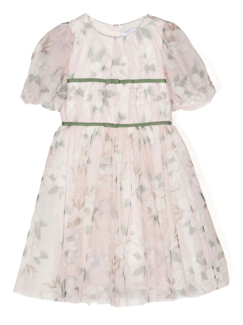 Floral-print pleated dress - Pink
