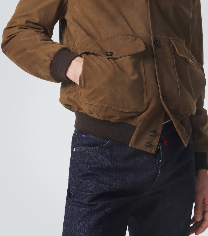 Suede bomber jacket