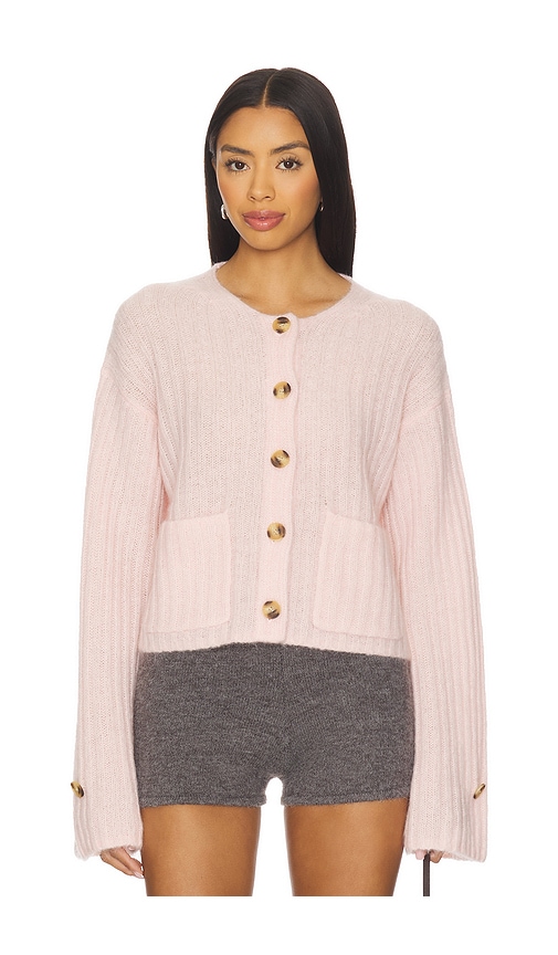 By Malene Birger Cierrou Rib Cardigan in Chalk Pink. L also in XS