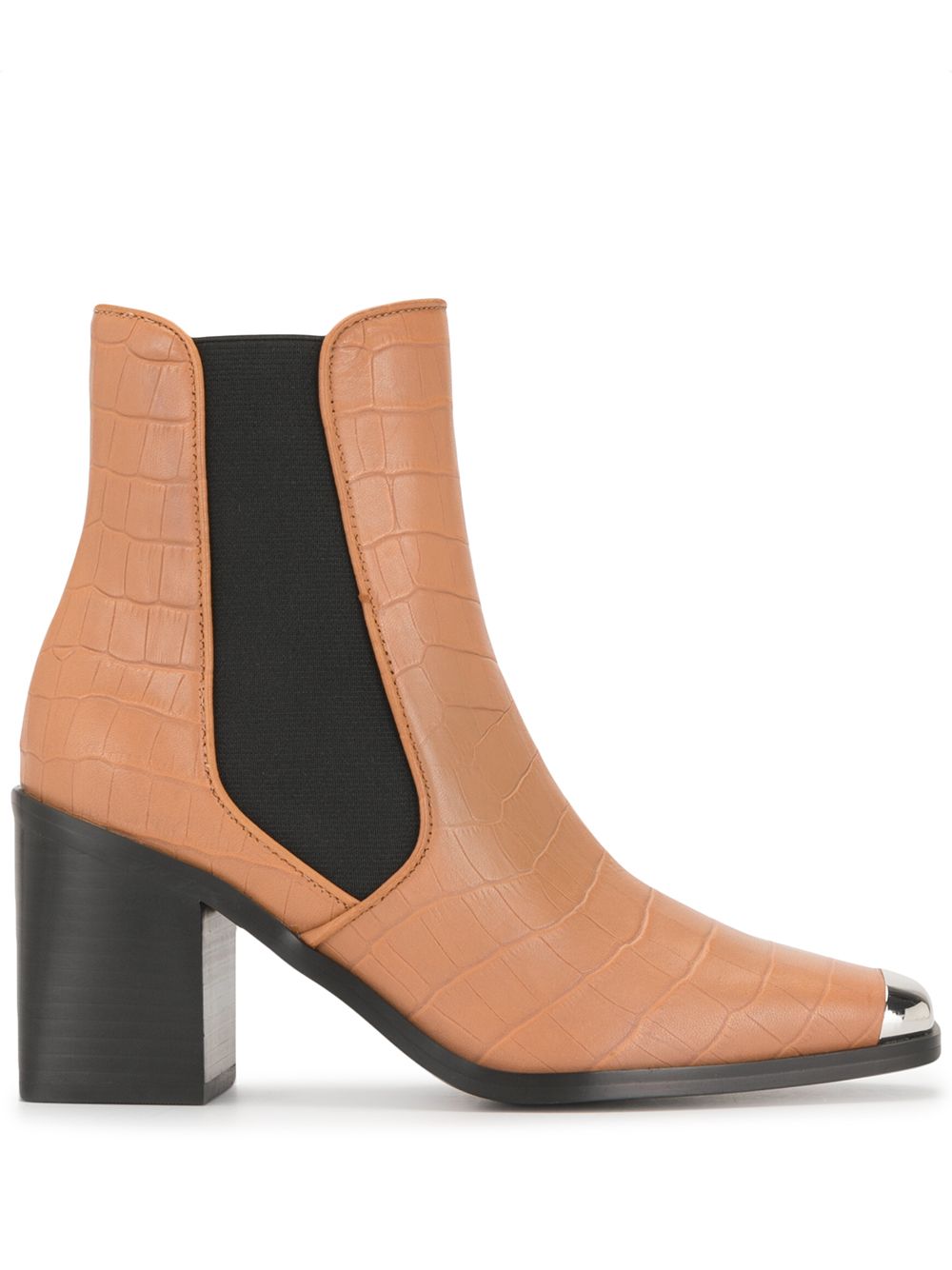 Silver toe cap boots - Brown
