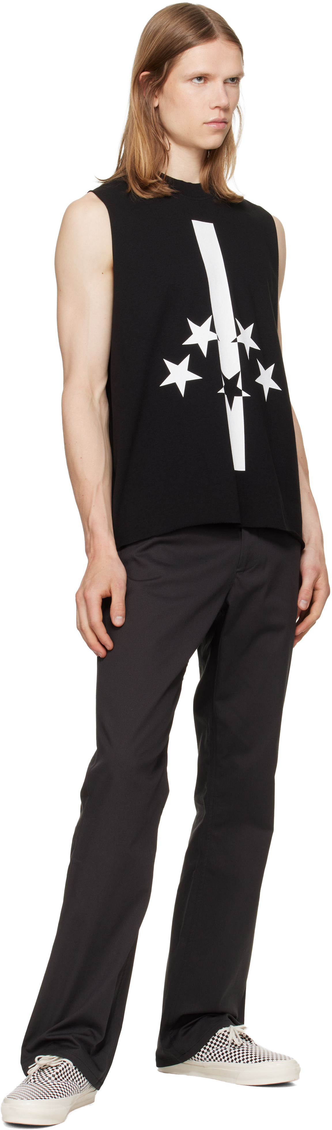 Black Flag Cut Sleeve Tank Top