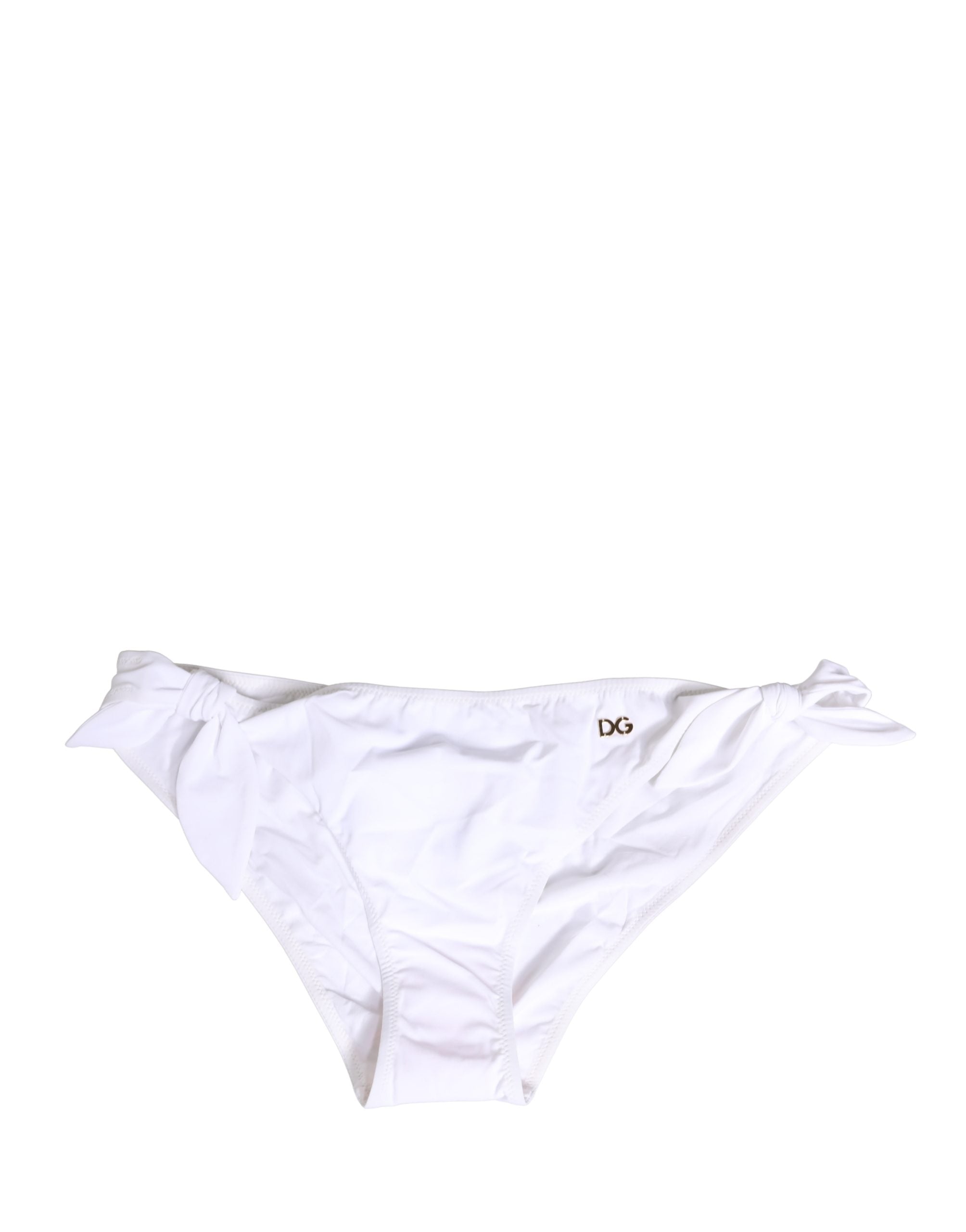 DG Logo Plaque Nylon Bikini Bottom — White