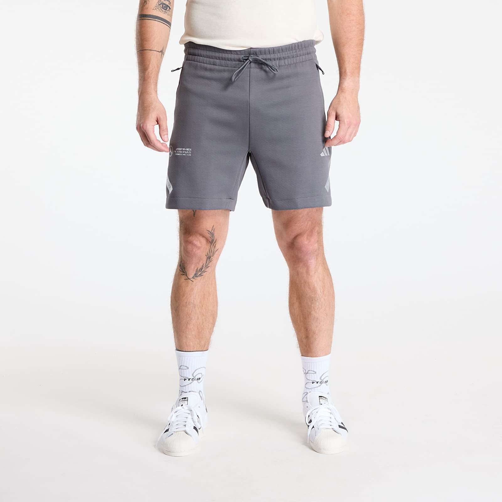 Adidas Mercedes Silver Shorts Grey Five