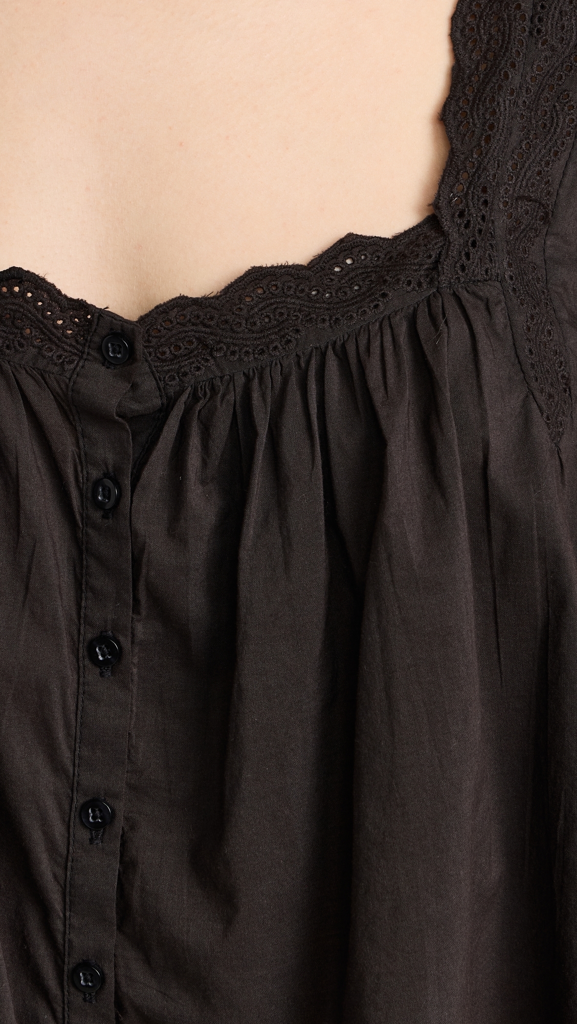 The Eyelet Tank Black