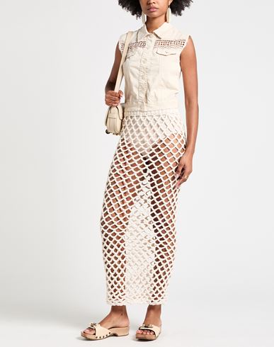 Woman Maxi skirt Ivory Size M Tanguis cotton