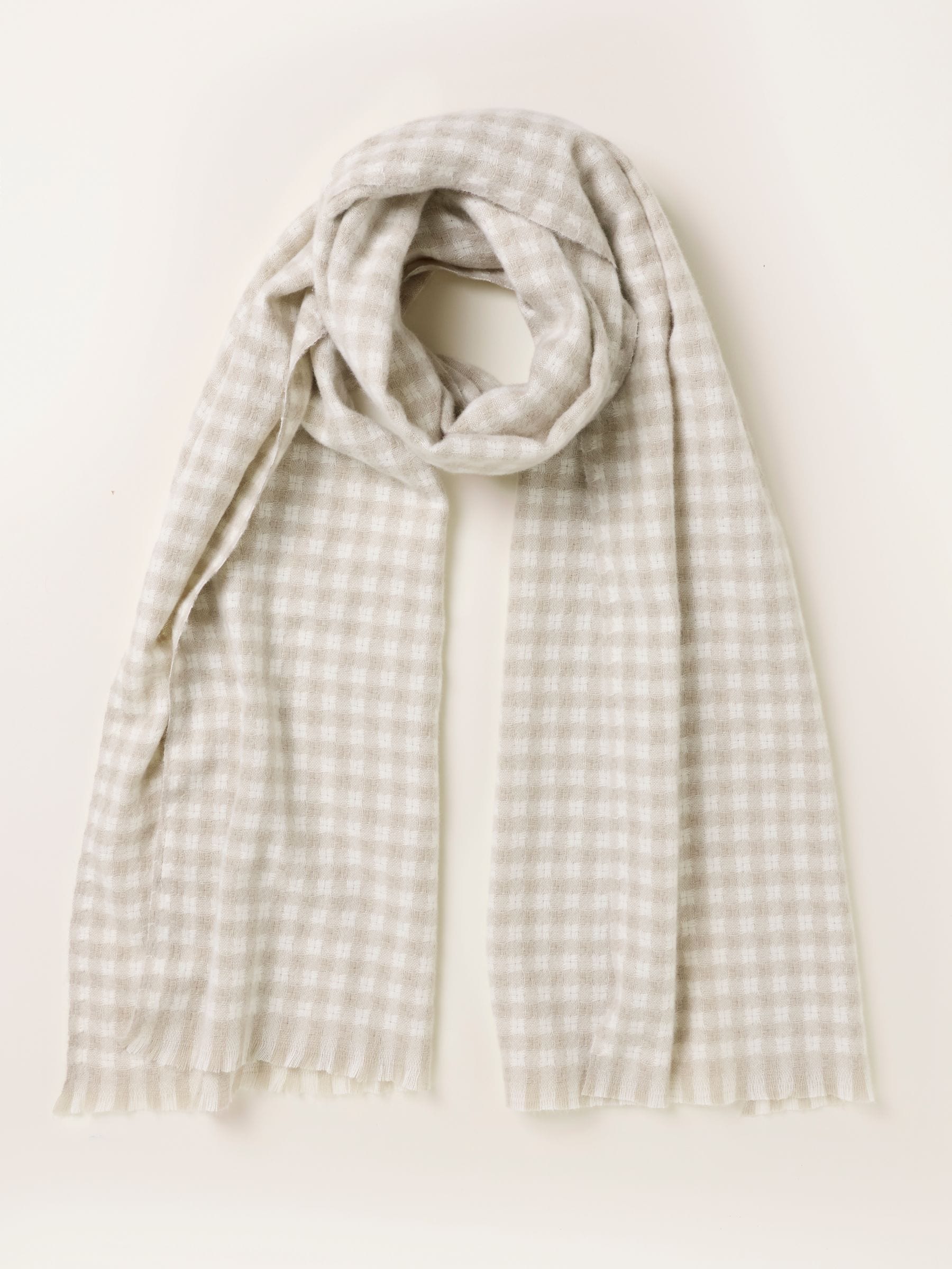 FatFace Ivory Gingham Scarf