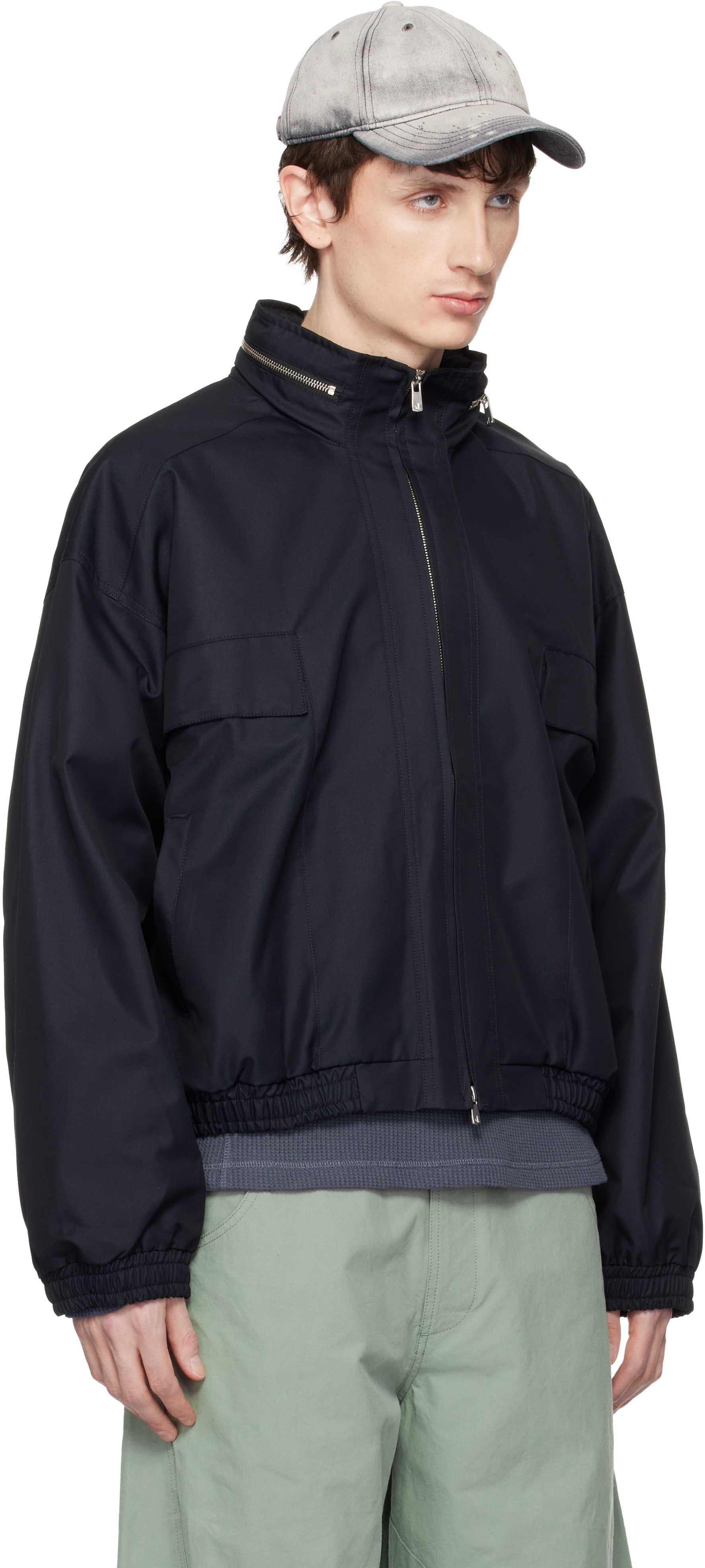 Black Reia Hooded Work Jacket