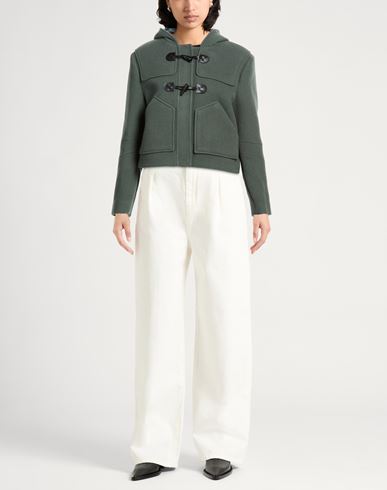 Woman Coat Military green Size 2 Wool, Polyamide