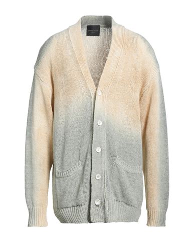 Man Cardigan Beige Size 42 Cotton, Nylon