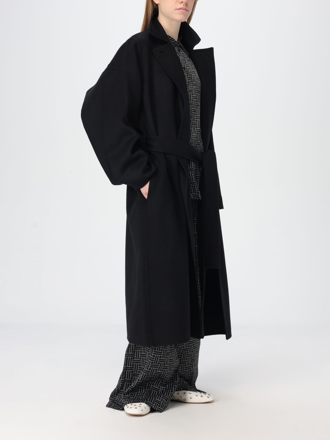 Double-breasted coat - Black
