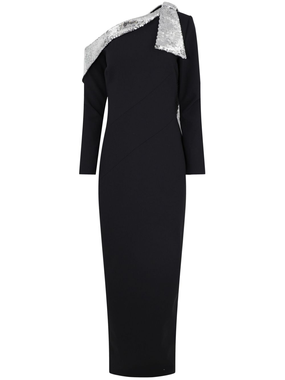 Sequin-embellished crepe gown - Black