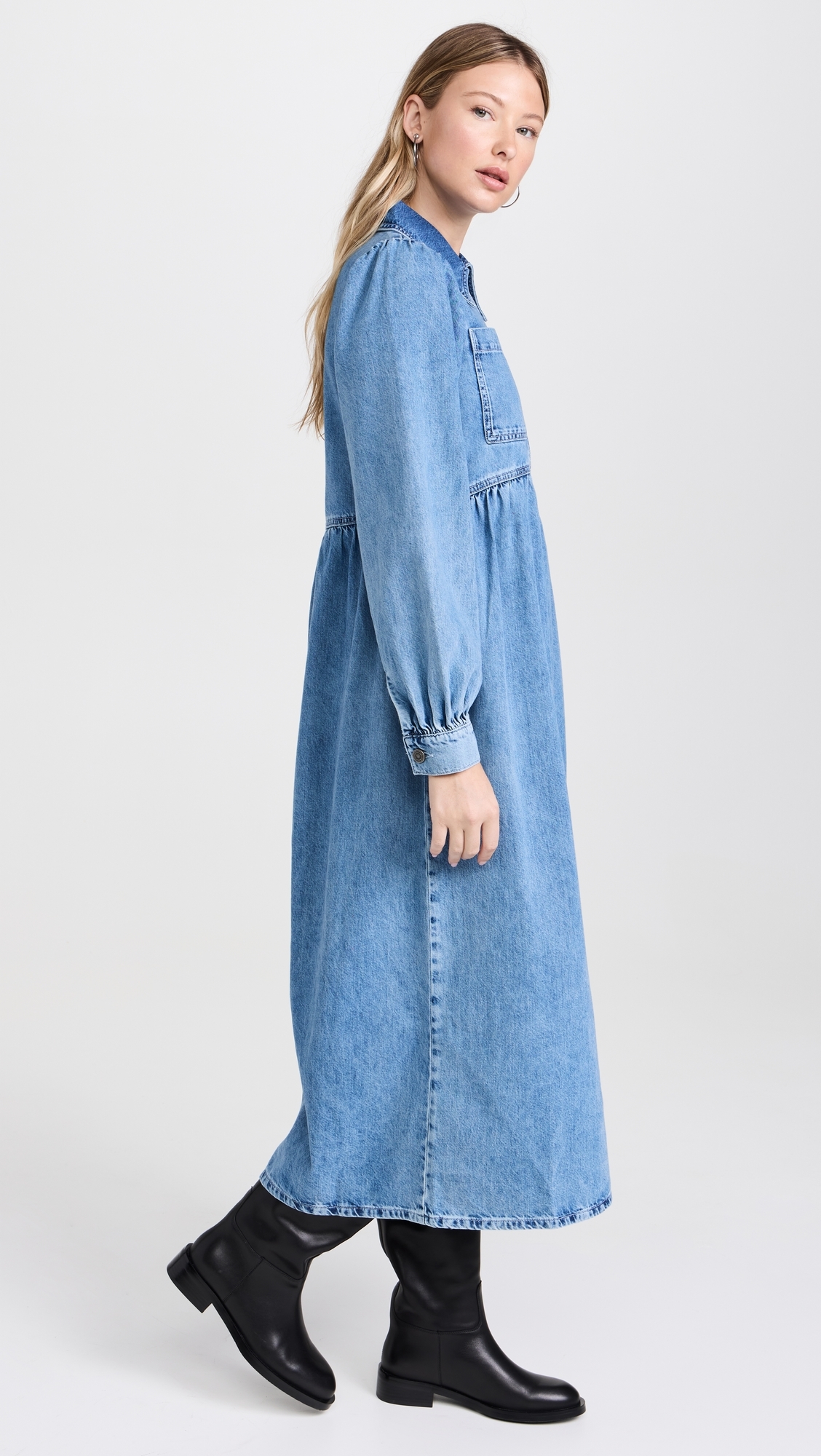 Gabriella Denim Midi Dress Light Wash