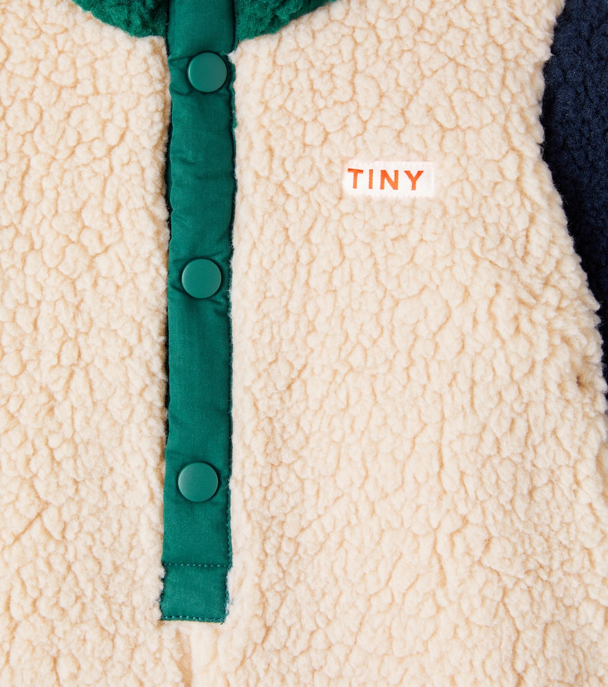 Baby colorblocked faux shearling snowsuit