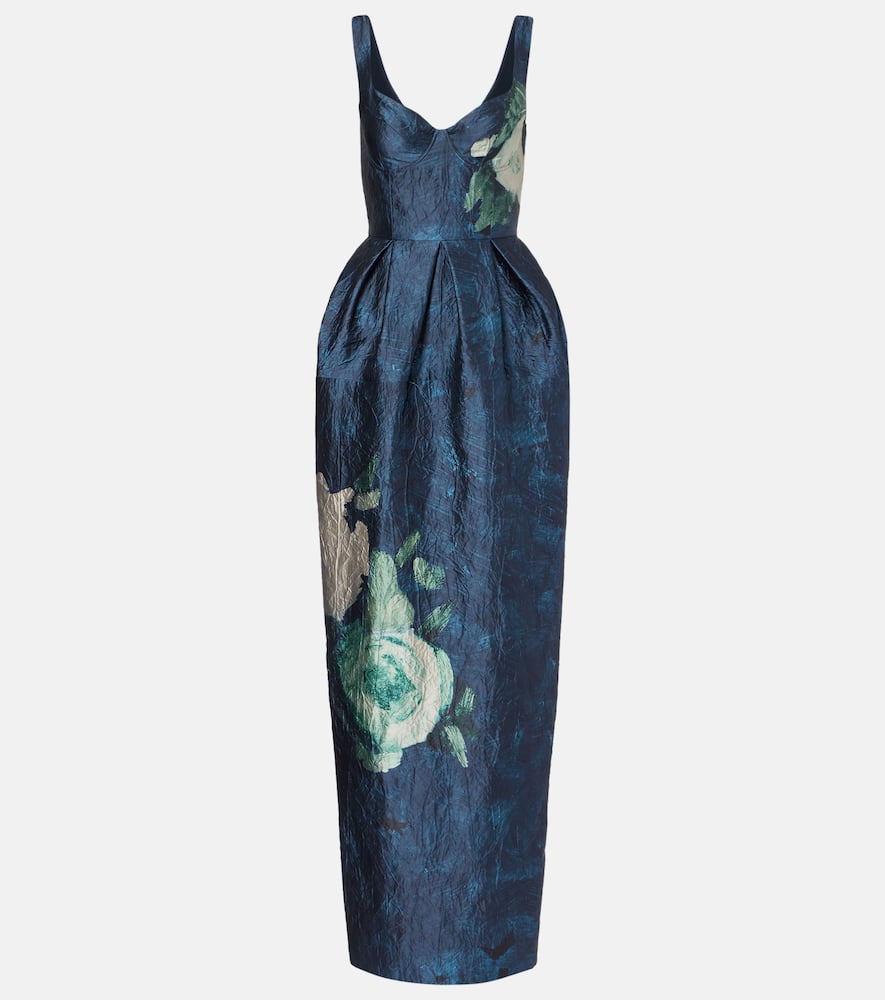 Floral jacquard gown