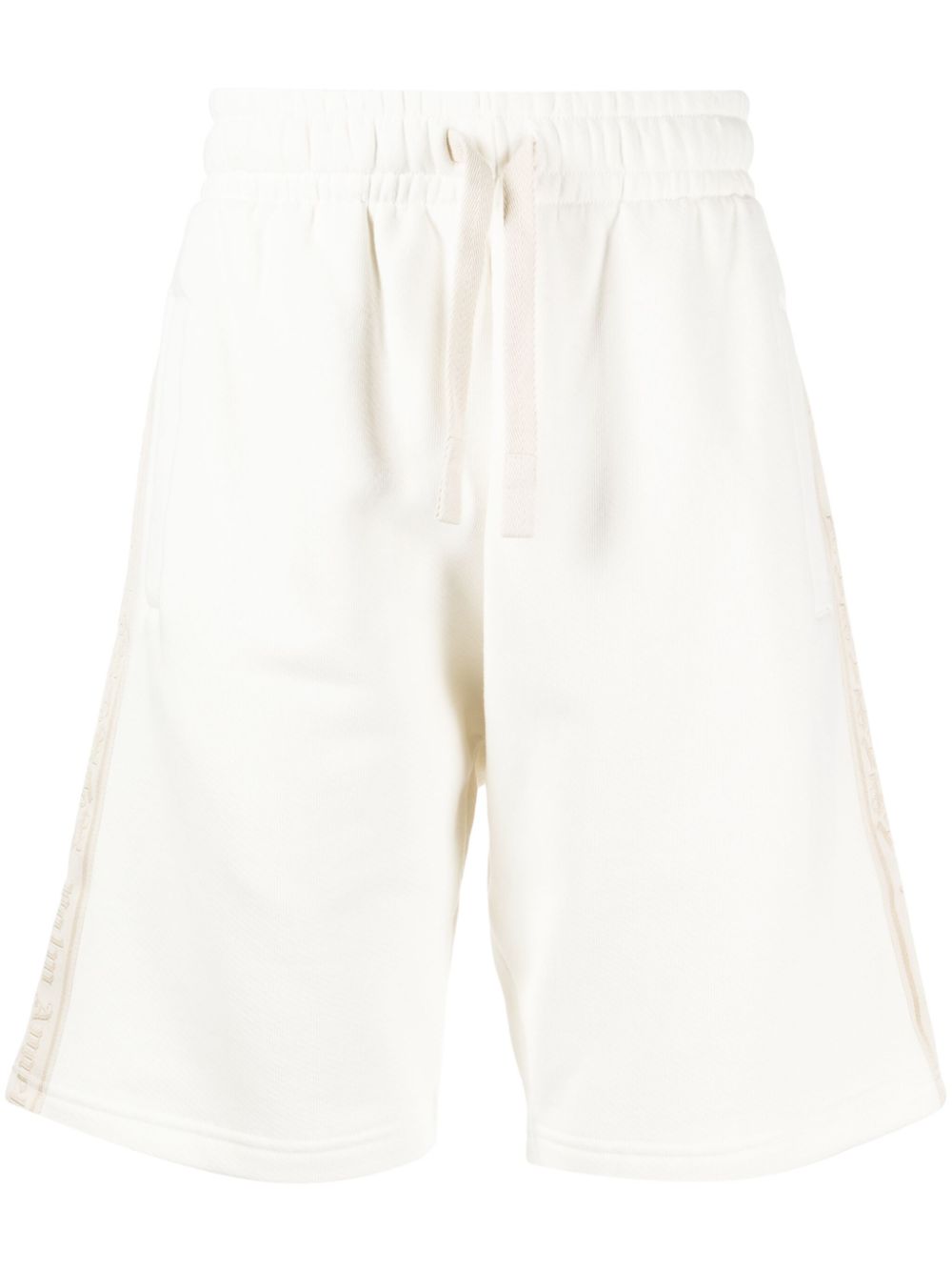 Logo-tape cotton track shorts - Neutrals