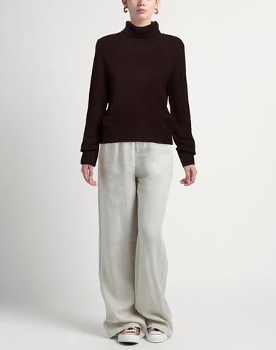Woman Turtleneck Dark brown Size M Cashmere