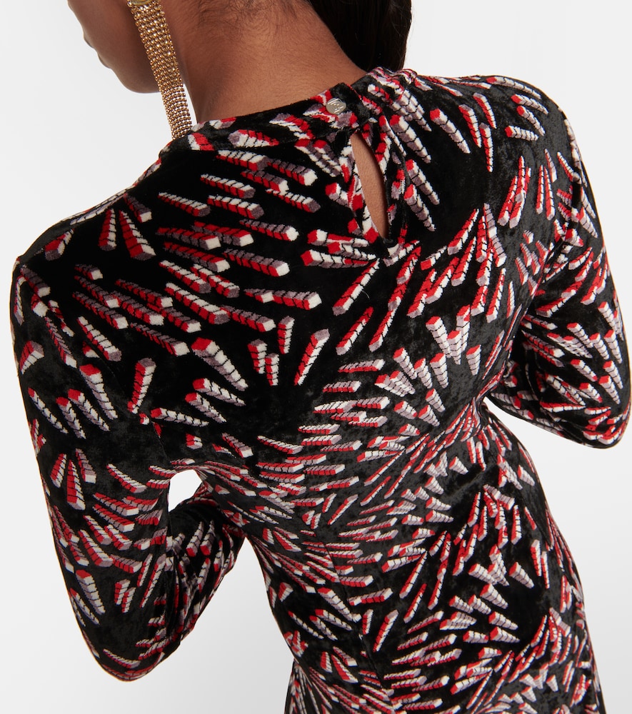 Printed velvet maxi dress