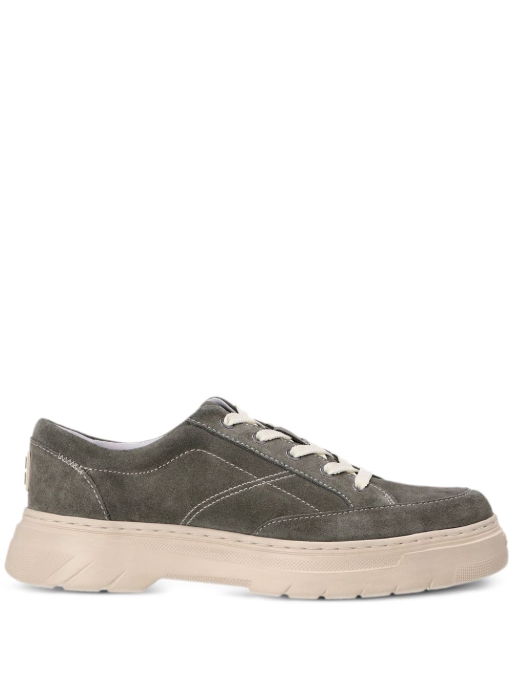 Urian contrast-stitching leather sneakers - Green