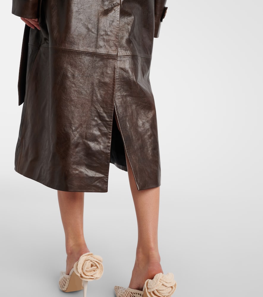 Leather trench coat