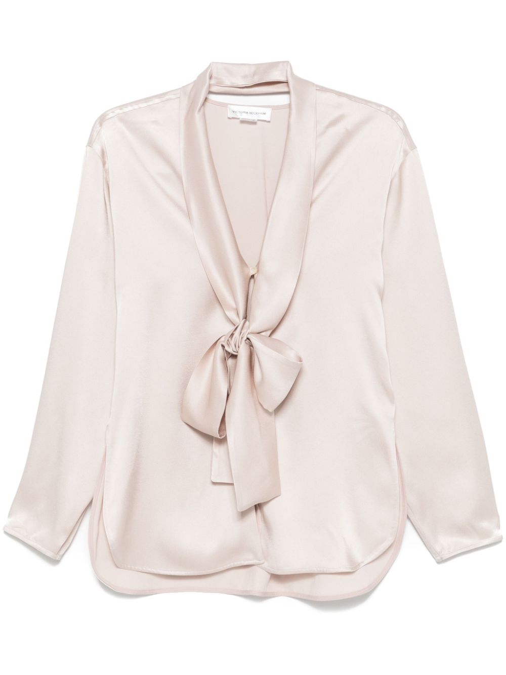 V-neck scarf shirt - Pink