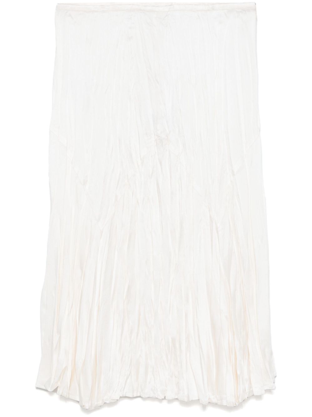 Satin charmeuse midi skirt - Neutrals