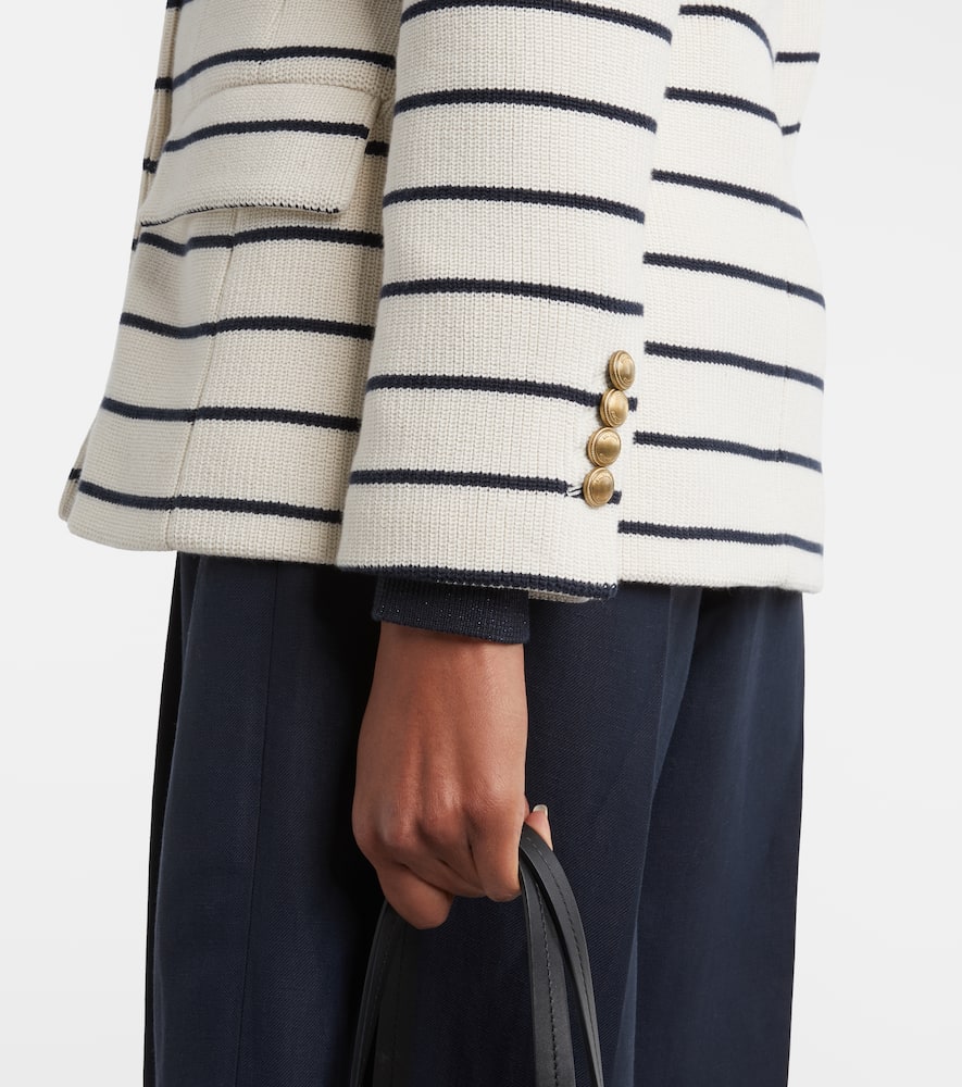 Knitted striped cotton blazer