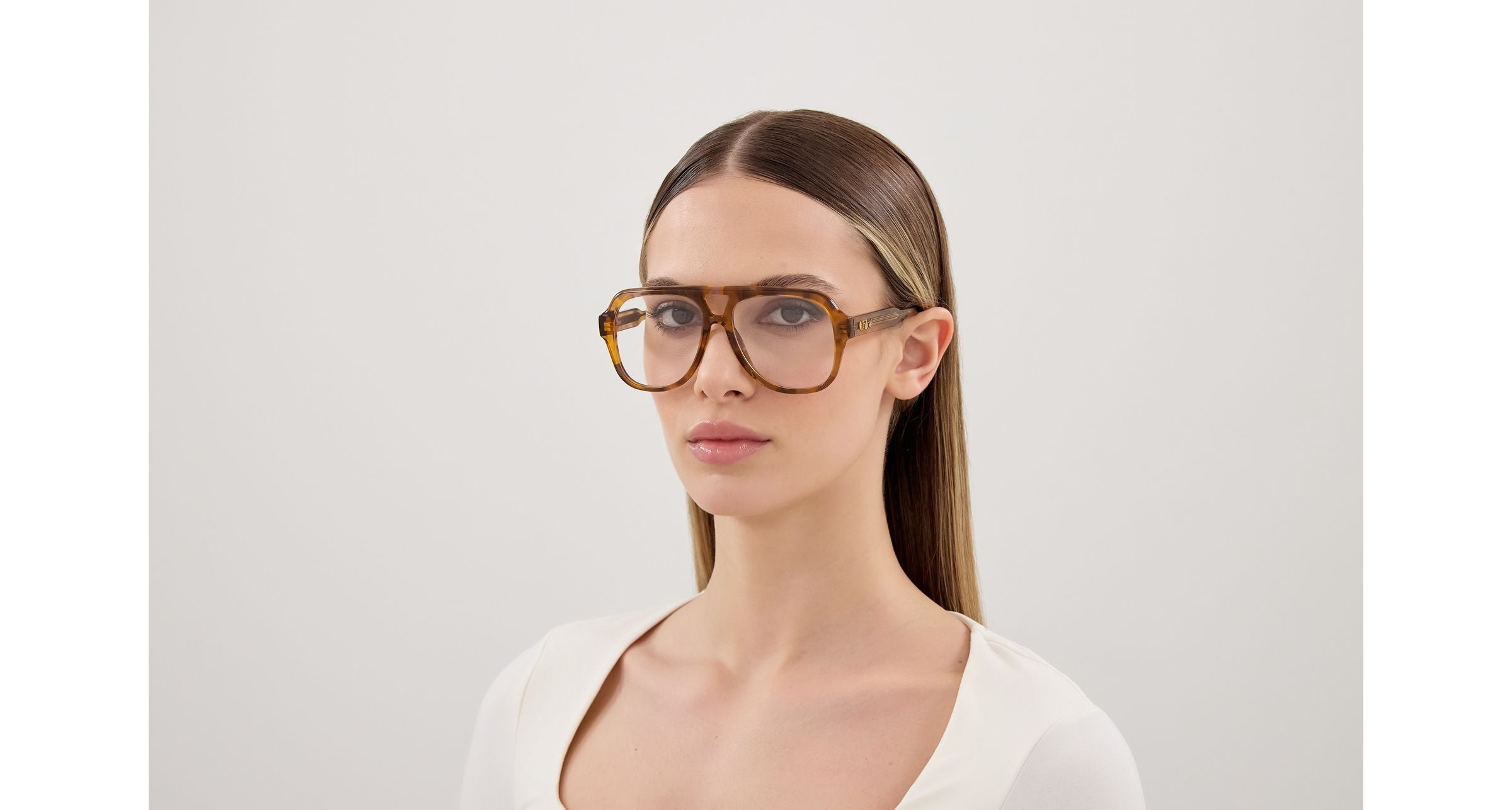 Chloé Woman Chloé CH0339O 004 Optical frames Acetate Havana Transparent Pilot