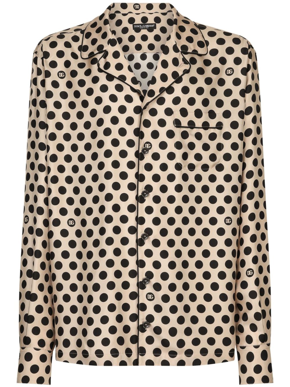 Polka dot-print silk shirt - Neutrals