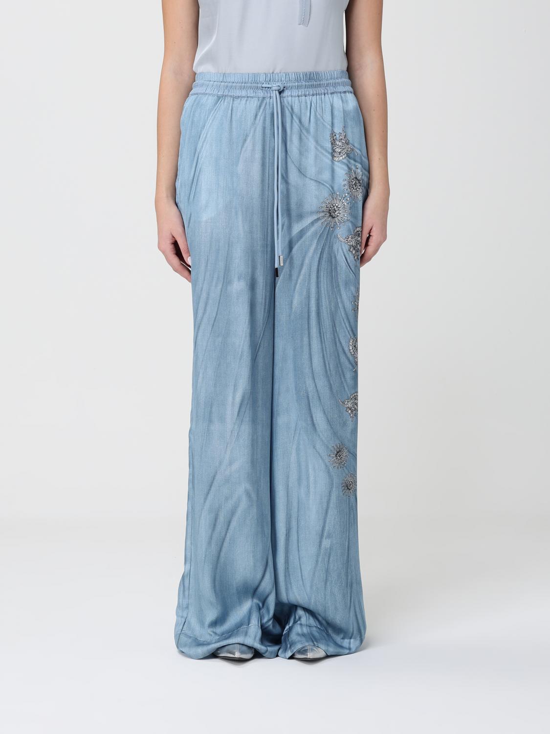 Pants Woman color Gnawed Blue