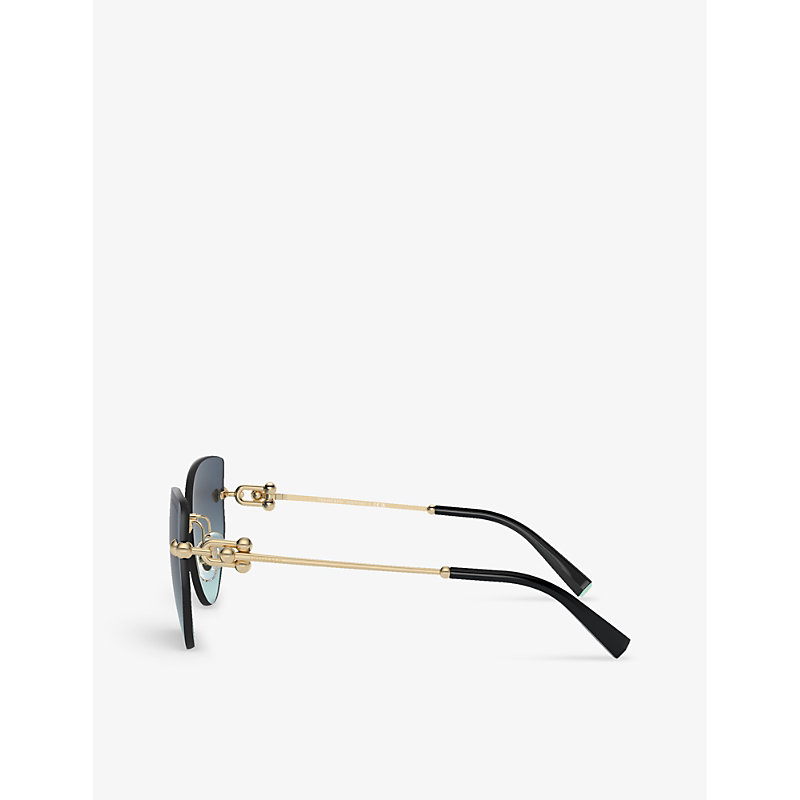 Womens Gold TF3096 Butterfly-frame Metal Sunglasses