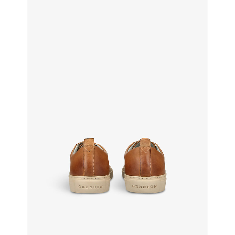 Mens Tan Sneaker 1 Leather Low-top Trainers