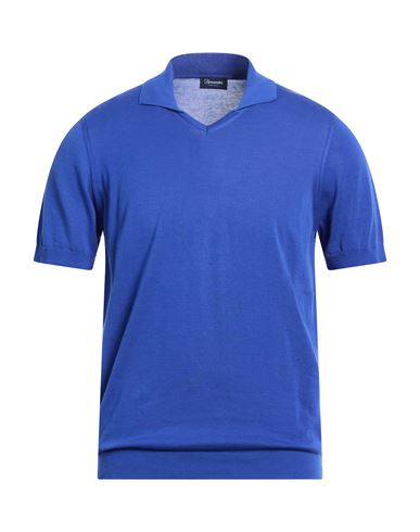 Man Sweater Bright blue Size 40 Cotton