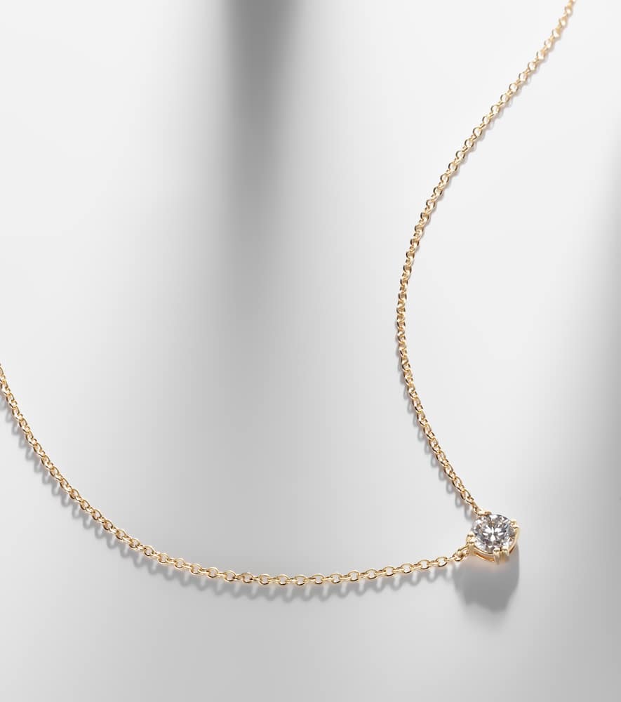 Essential 14kt gold necklace with diamonds