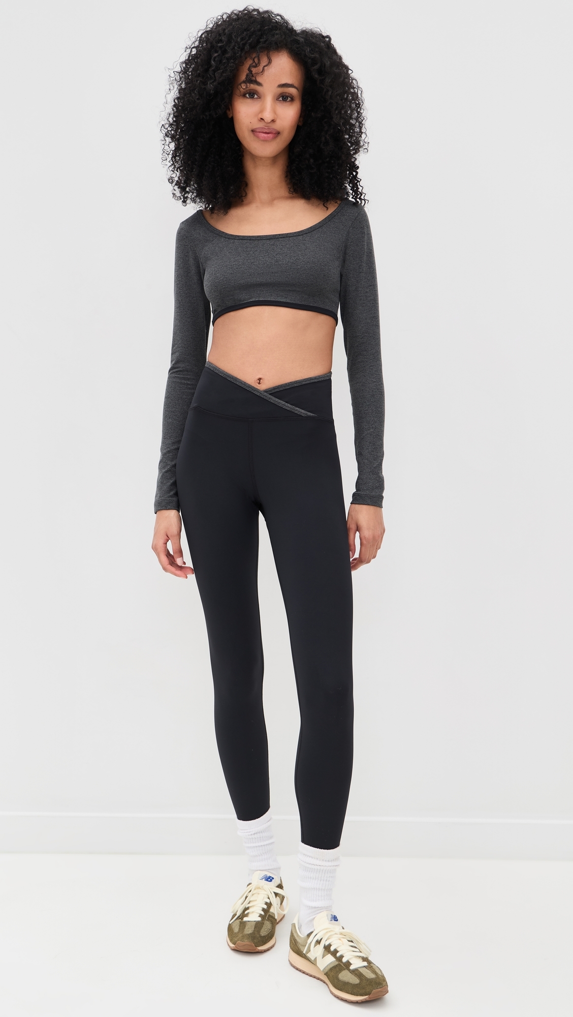 The City Crop Shirt Charcoal Heather/Black