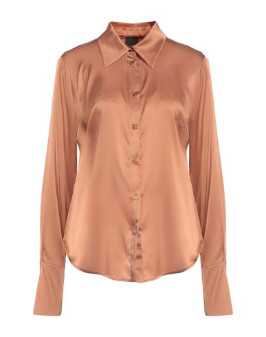 Woman Shirt Rust Size 10 Silk, Elastane
