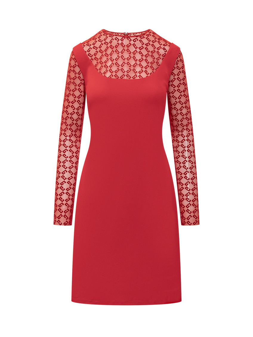 Monogrammed Sheer Panelled Dress