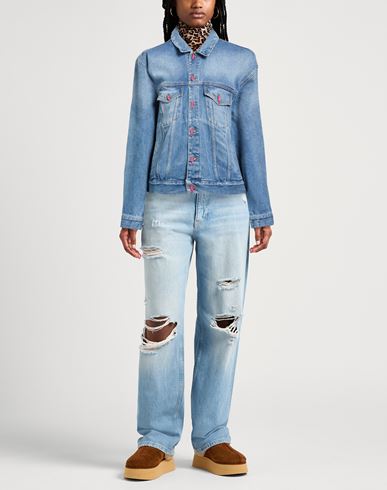 Woman Denim outerwear Blue Size S Cotton