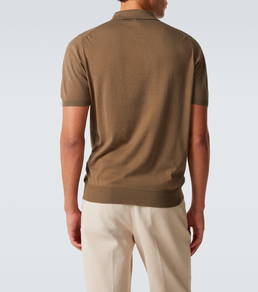 Cotton half-zip polo shirt