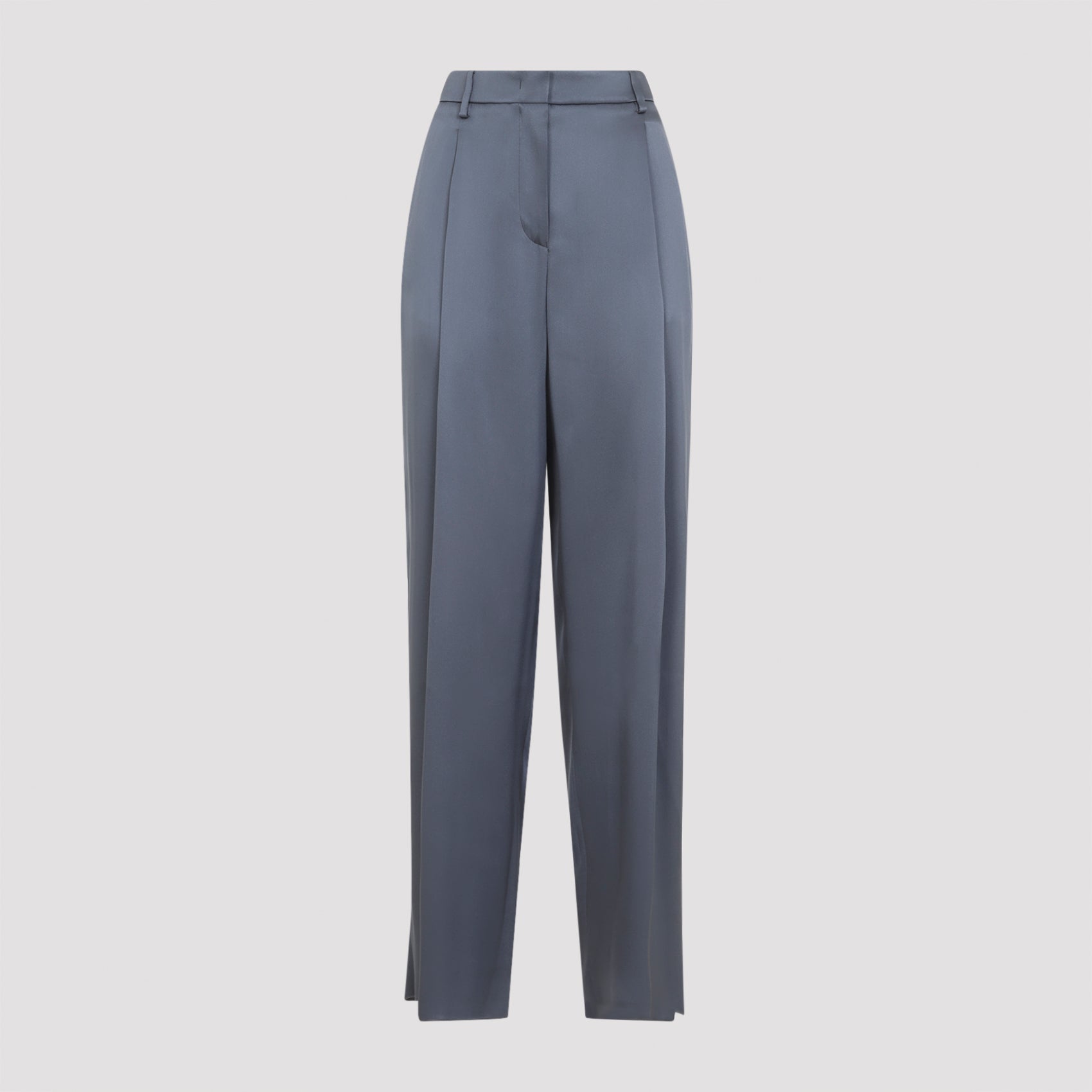 Silk Double Satin Single-pleat Trousers