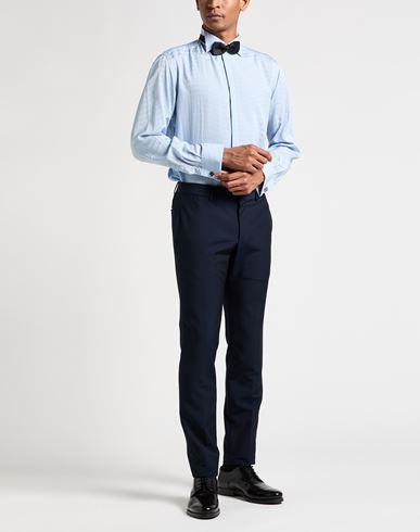 Man Shirt Sky blue Size 16 Cotton, Viscose