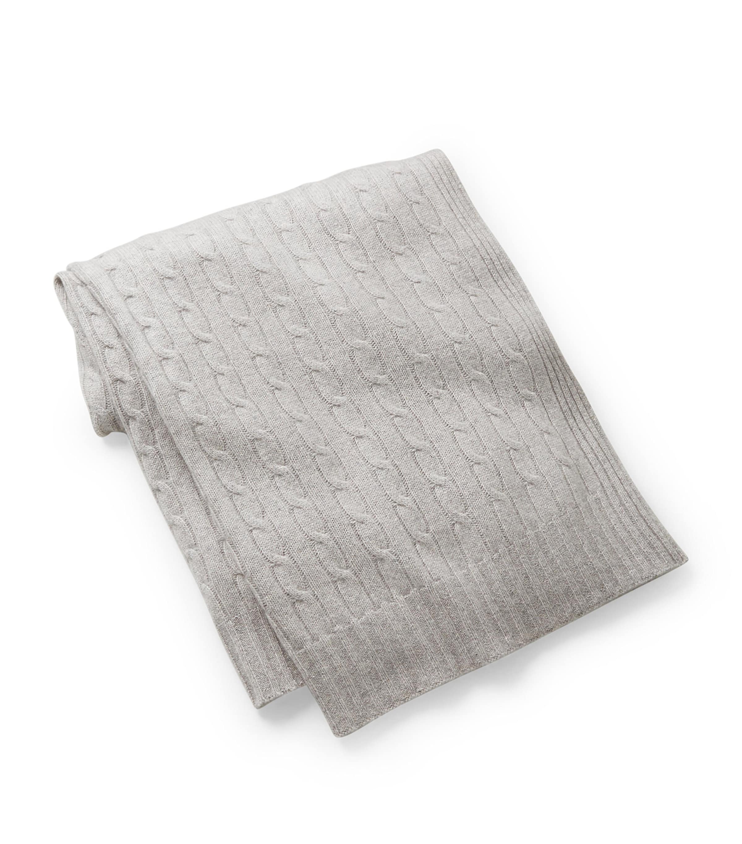 Cashmere Cable-Knit Throw