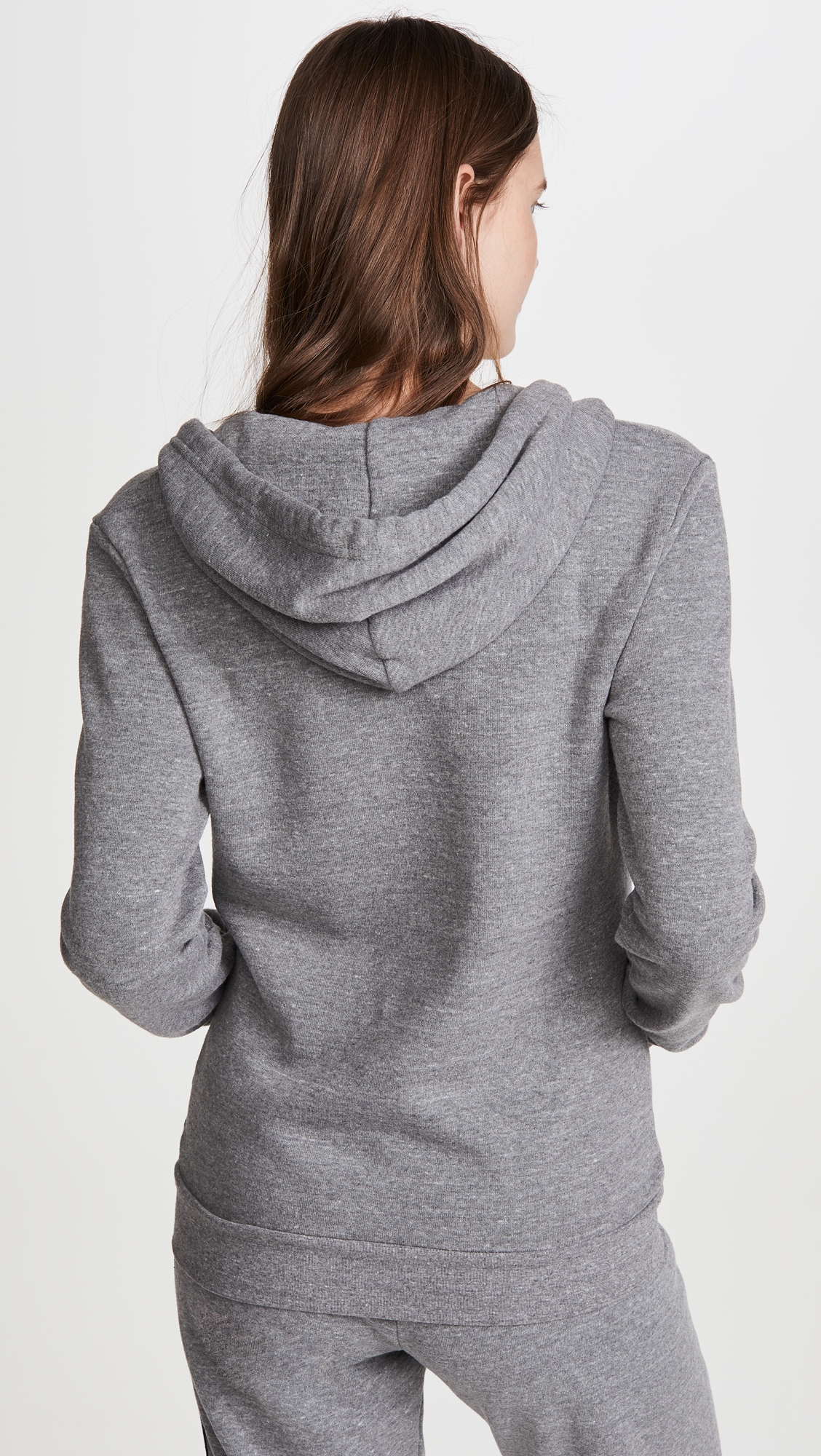 5 Stripe Zip Hoodie Heather Grey
