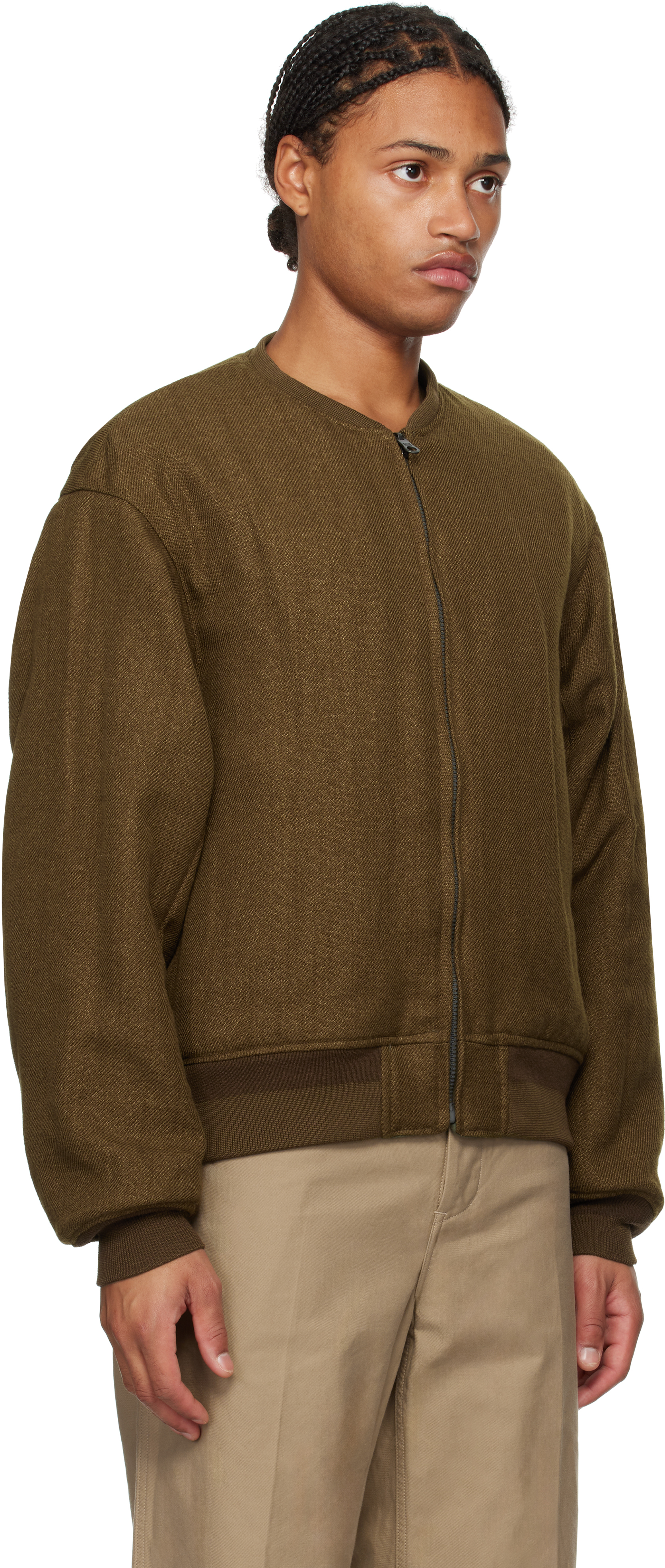 Visvim Khaki & Brown Gunner Acala Reversible Bomber Jacket