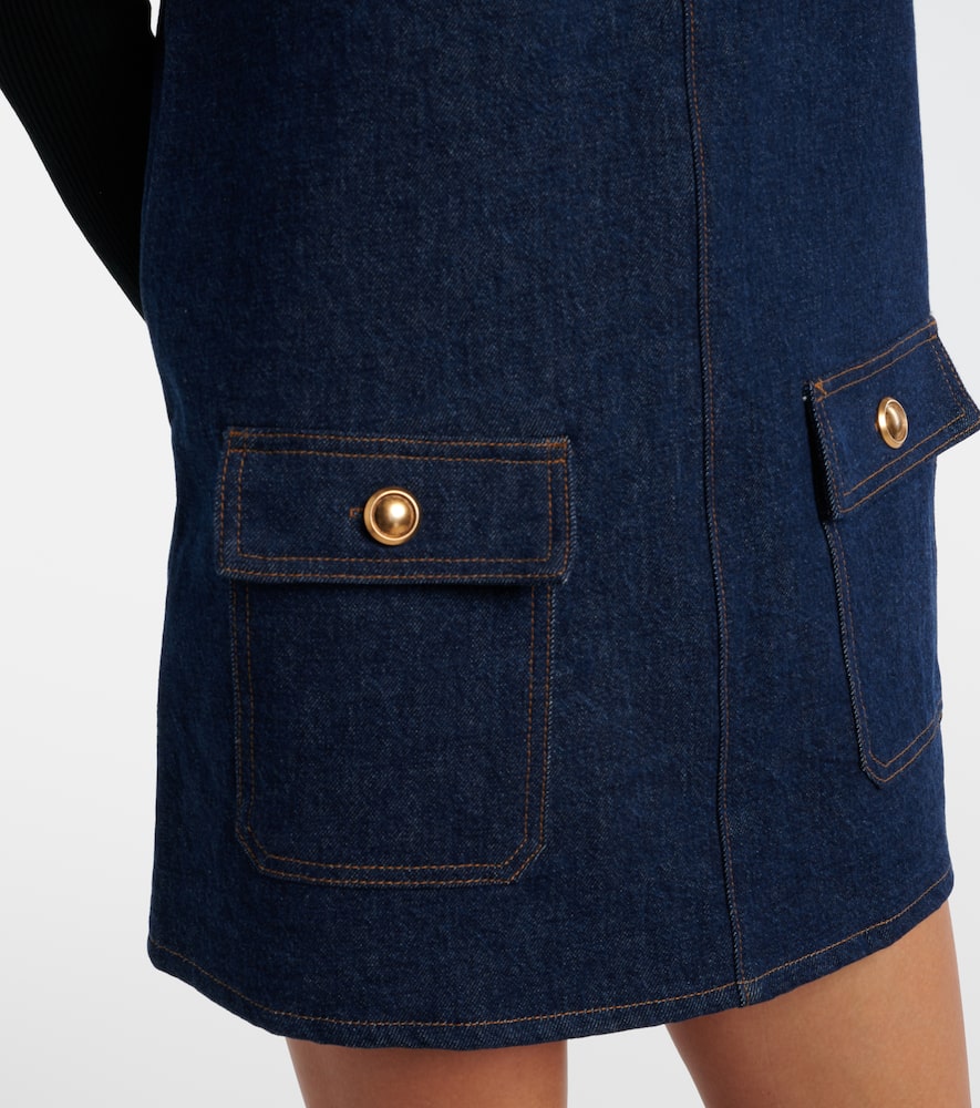Pinafore cotton denim minidress