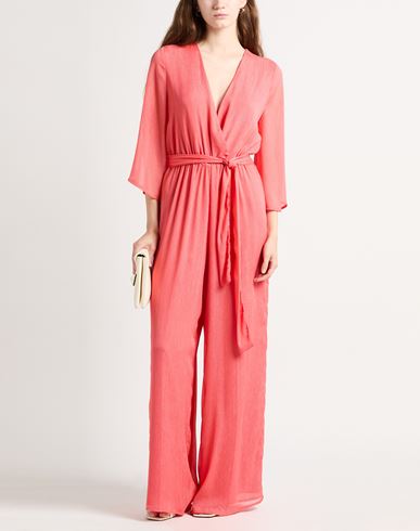 Woman Jumpsuit Coral Size 8 Polyester