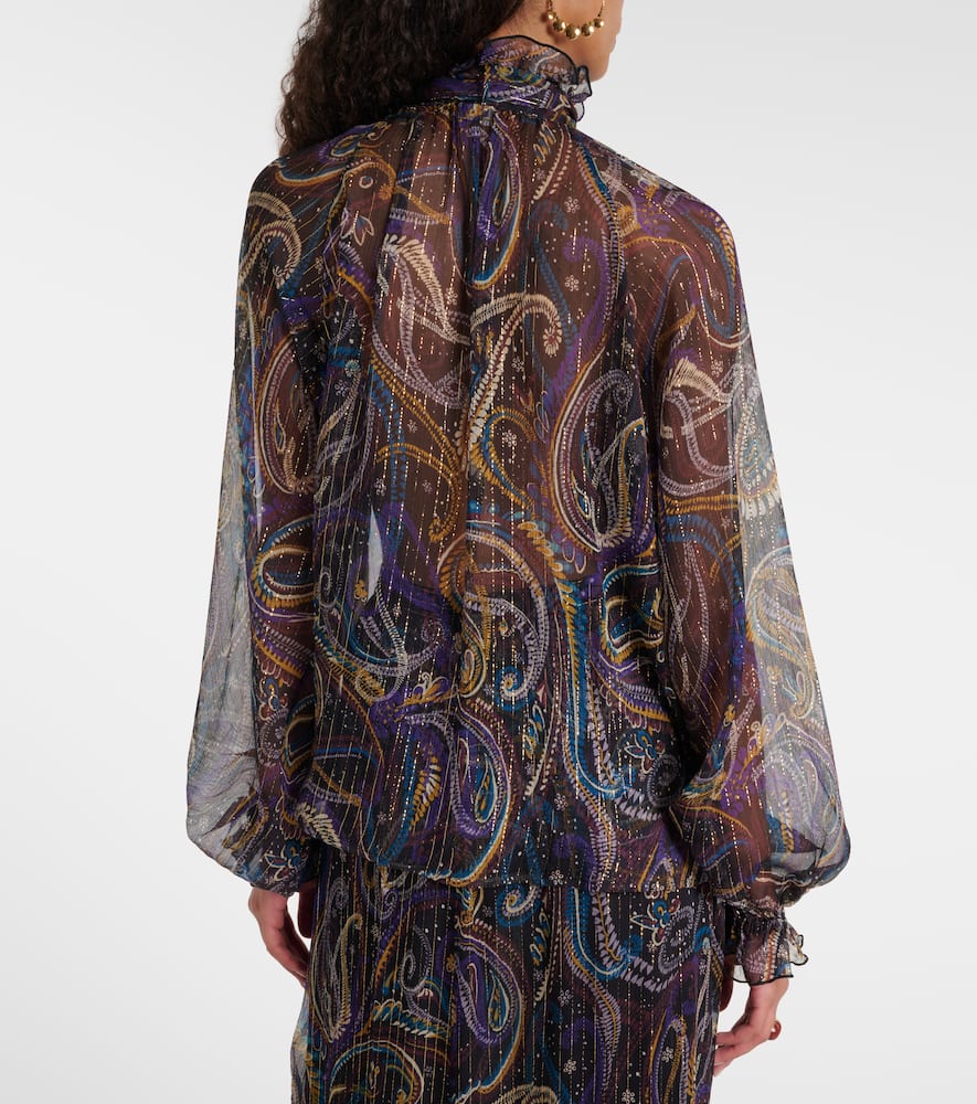 Paisley silk-blend blouse